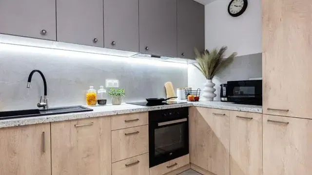 Cucina; elettrodomestici, ristrutturato, luce naturale, stile moderno