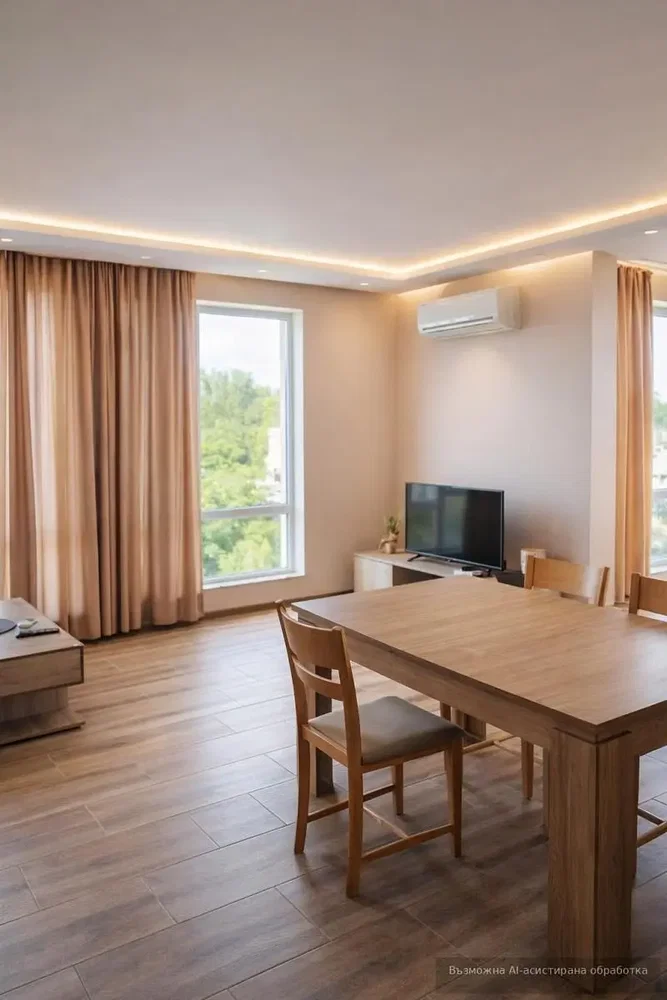 Soggiorno; vista, luce naturale, pavimento in piastrelle