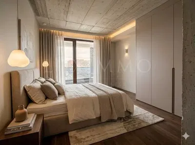 Спаваћа соба; природно светло, модерни стил