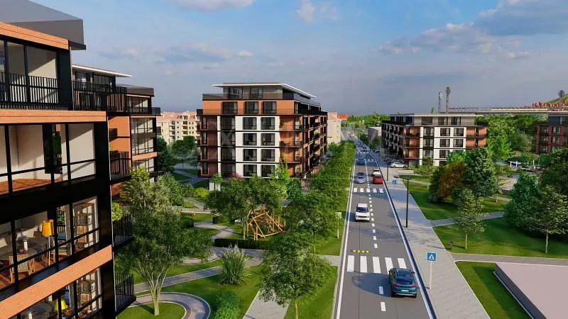 Dům a okolí; výhled