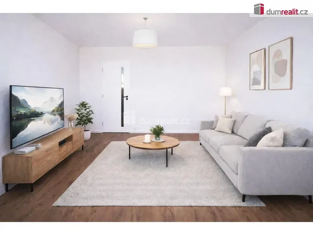 Obývací pokoj; moderní styl, dřevěná podlaha, přirozené světlo