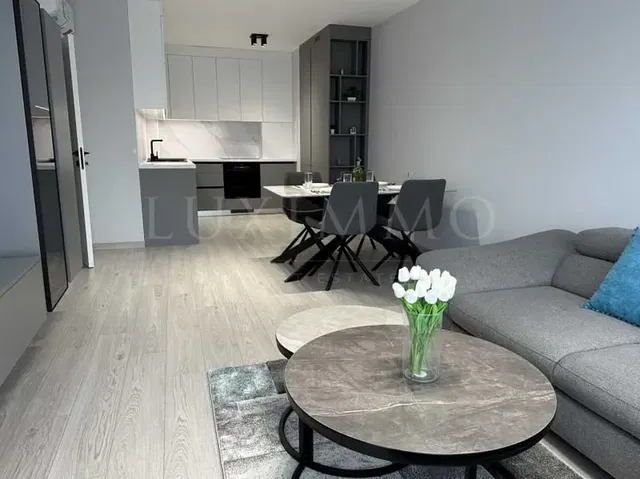 Salon; électroménager, style moderne, parquet, lumière naturelle, vue