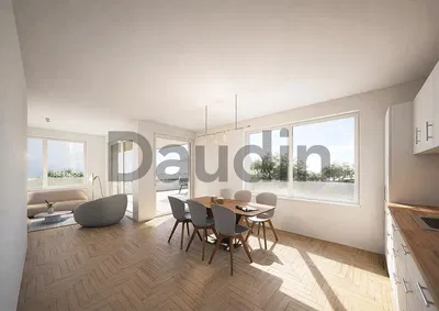 Oturma odası; manzara, ahşap zemin, doğal ışık, modern stil