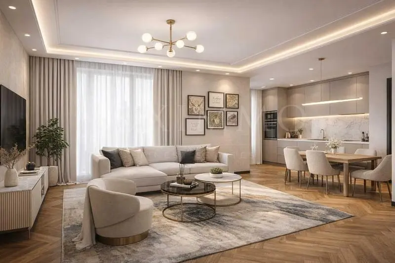 غرفة معيشة; ضوء طبيعي, أسلوب عصري, أرضية خشبية