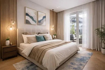غرفة نوم; ضوء طبيعي, أسلوب عصري, أرضية خشبية