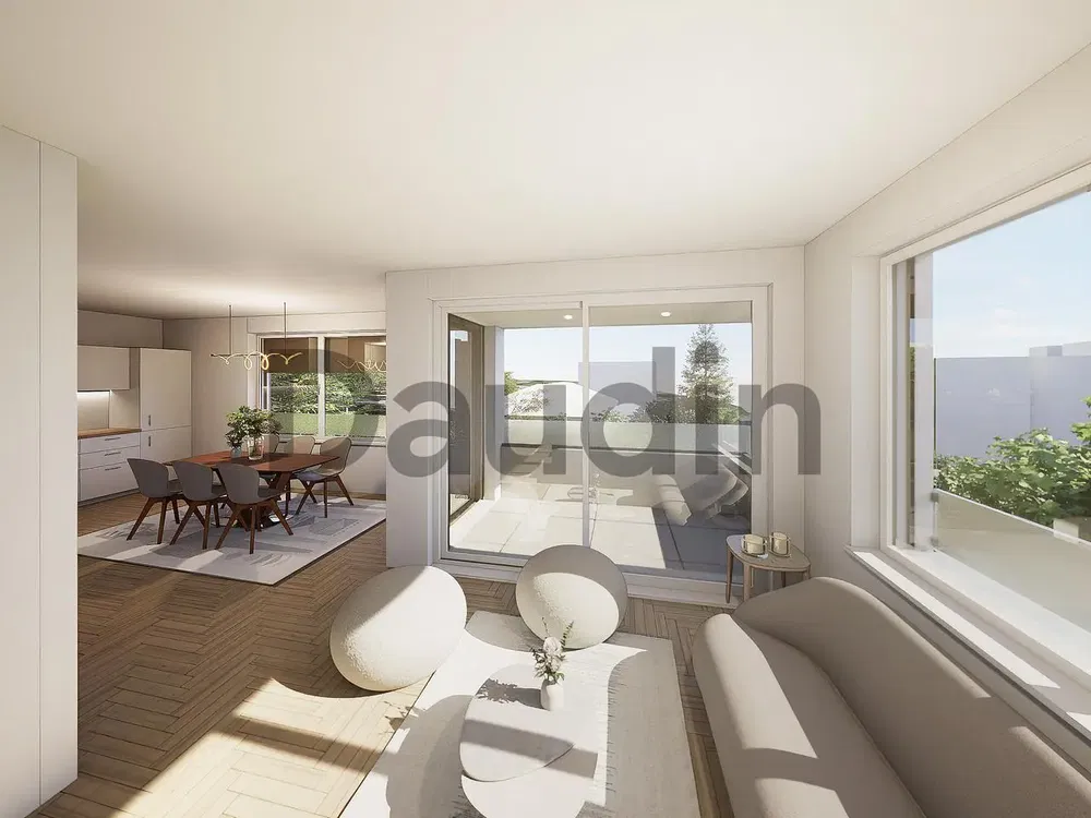 Oturma odası; manzara, doğal ışık, modern stil