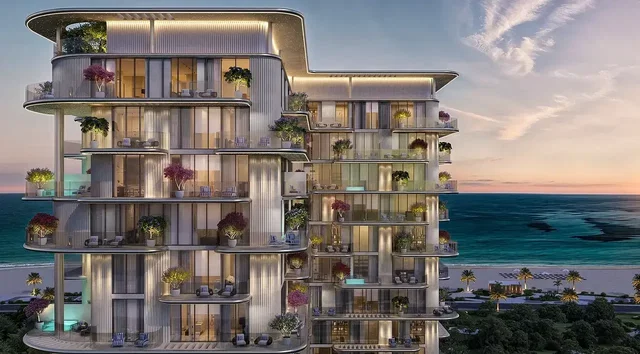 House and surroundings; view