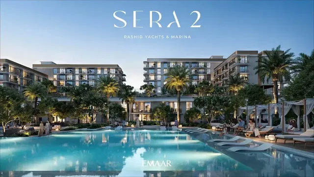 House and surroundings; view