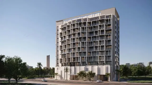 House and surroundings; view