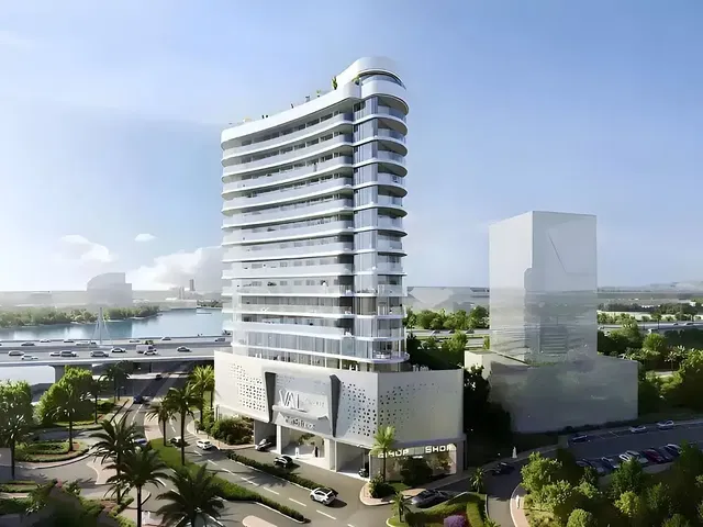 House and surroundings; view