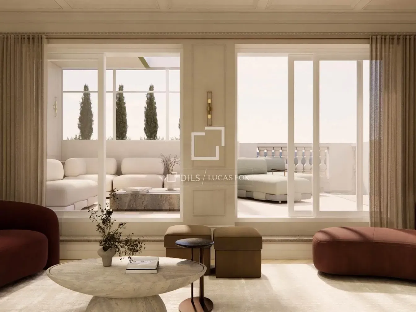 Wohnzimmer; blick, tageslicht, moderner stil