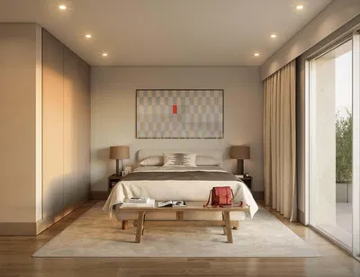 Yatak odası; doğal ışık, modern stil, ahşap zemin