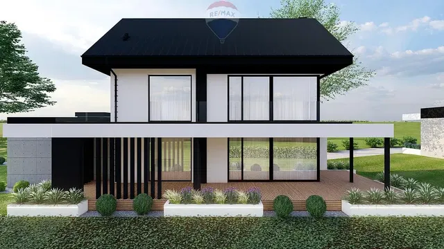 Dům a okolí; výhled