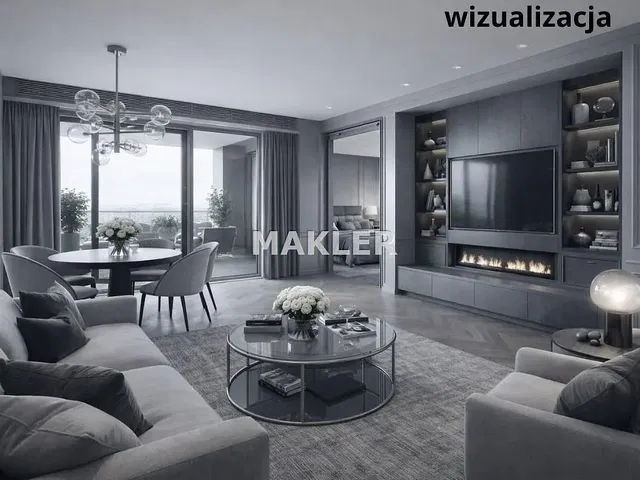 Salon; widok, kominek, styl nowoczesny, światło dzienne