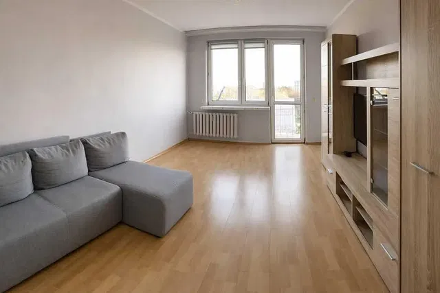 Salon; podłoga drewniana, światło dzienne