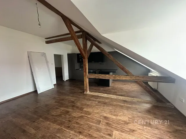 Dnevni boravak; drvene grede, drveni pod