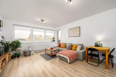 Obývací pokoj; výhled, přirozené světlo, moderní styl
