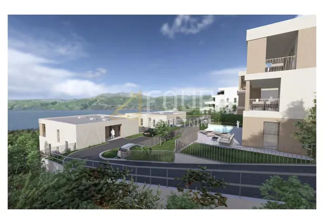 House and surroundings; view