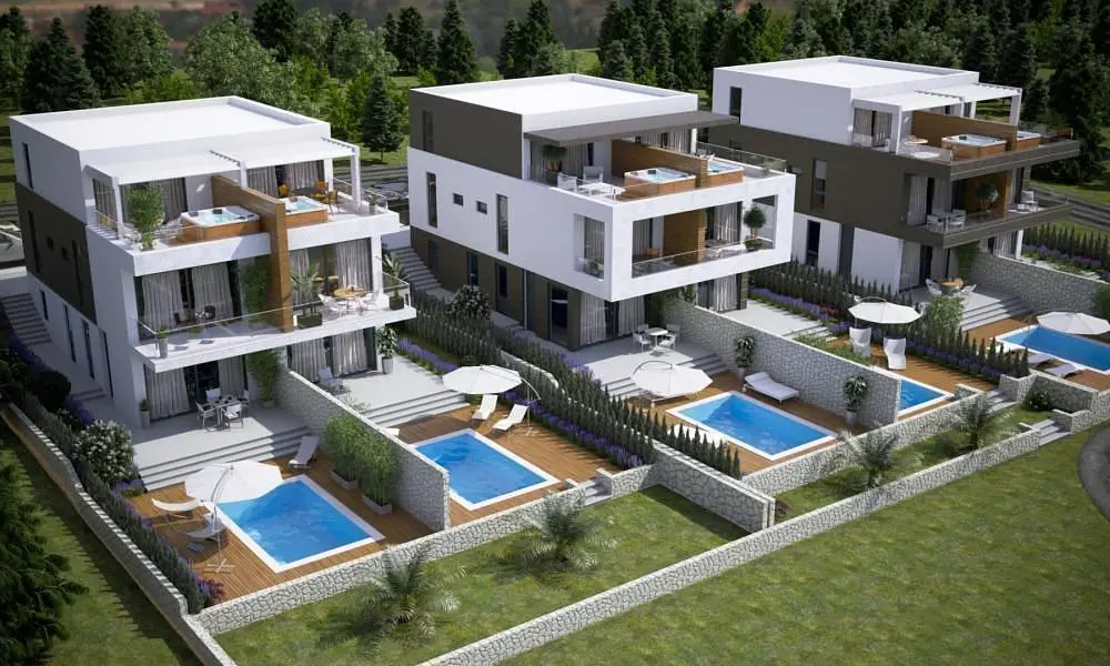 Maison et environs; vue