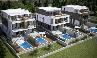 Maison et environs; vue