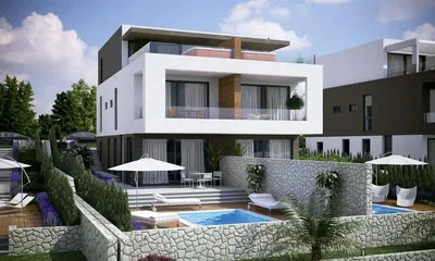 Maison et environs; vue