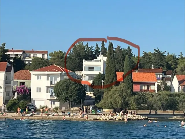 House and surroundings; view