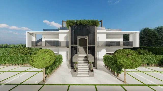 Casa e arredores; vista