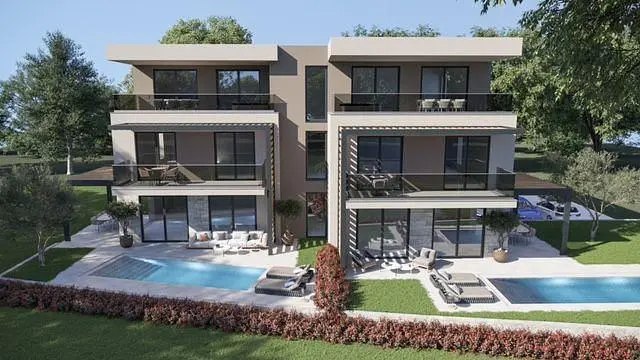 Casa e arredores; vista
