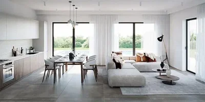 Obývací pokoj; výhled, přirozené světlo