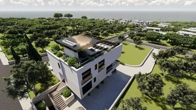 Casa y alrededores; vista