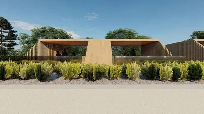 Dům a okolí; výhled, dřevěné trámy, přirozené světlo, moderní styl