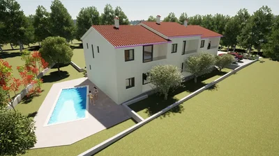 Dům a okolí; výhled