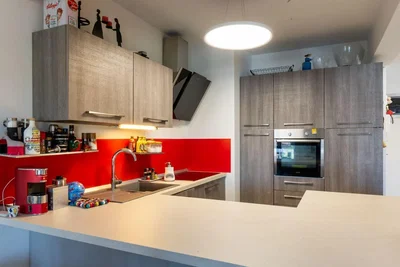 Kuchyně; kuchyňské spotřebiče, přirozené světlo, moderní styl