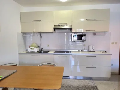 Kuchyně; kuchyňské spotřebiče, dlažba, po rekonstrukci, přirozené světlo, moderní styl