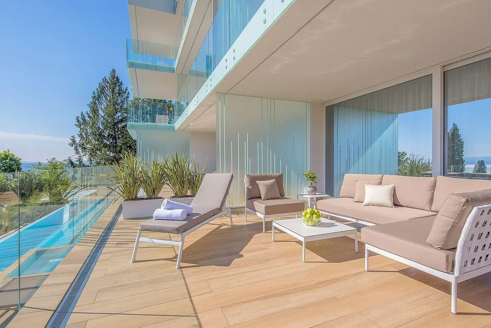 Terrasse; vue, lumière naturelle