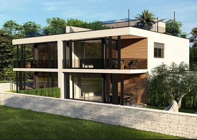 Casa e arredores; vista