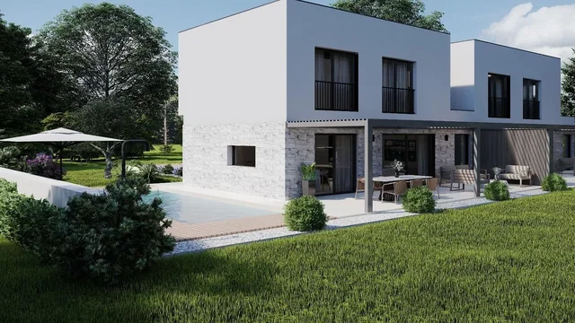 House and surroundings; view, natural light