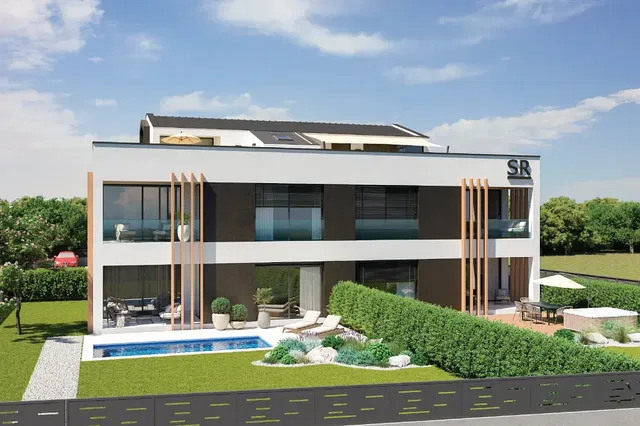 Casa y alrededores; vista