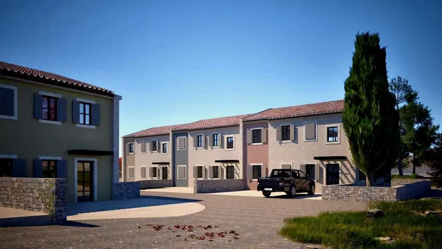 Casa y alrededores; vista