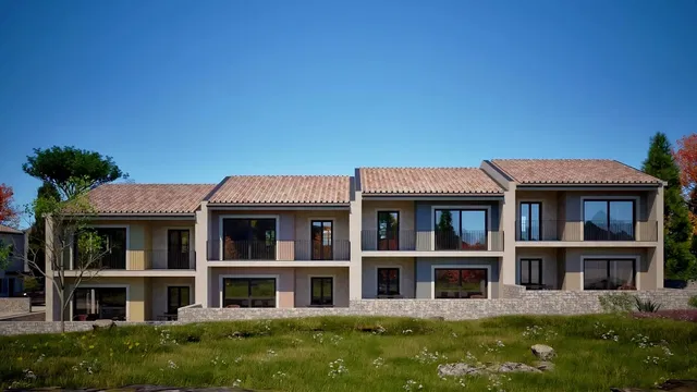 Casa y alrededores; vista