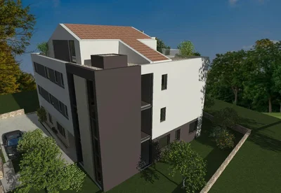 Dům a okolí; výhled