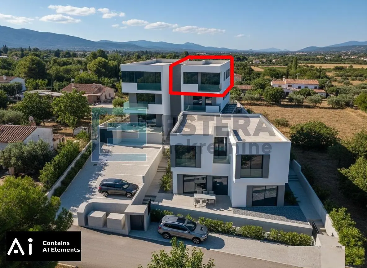 Dům a okolí; výhled