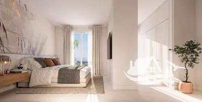 Yatak odası; doğal ışık, modern stil