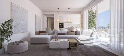 Oturma odası; manzara, doğal ışık, modern stil