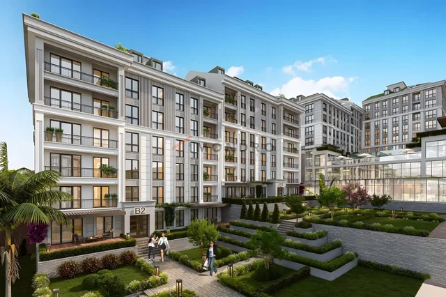 House and surroundings; view