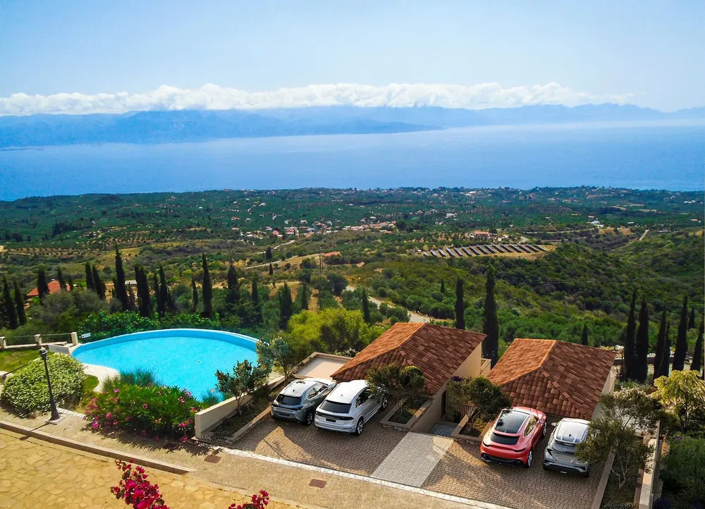 Maison et environs; vue