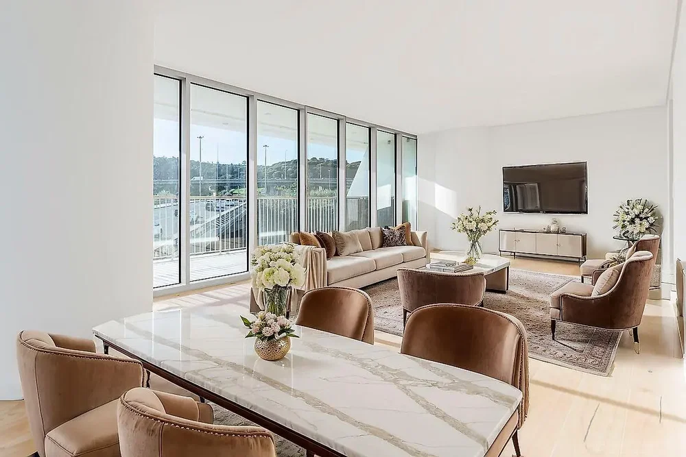 Wohnzimmer; blick, tageslicht, moderner stil