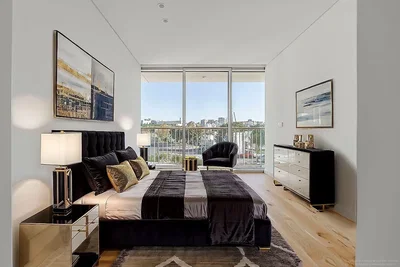Schlafzimmer; blick, tageslicht, moderner stil