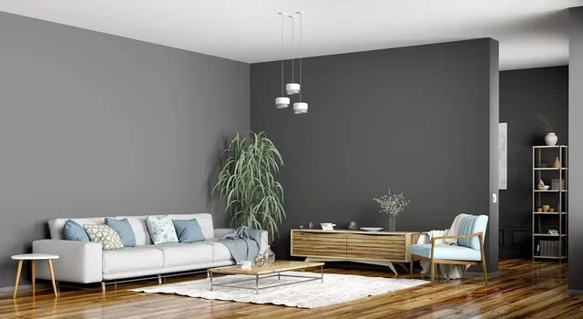 Wohnzimmer; holzboden, tageslicht, moderner stil