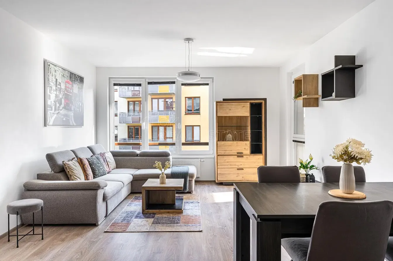 Dnevni boravak; pogled, drveni pod, prirodna svjetlost, moderan stil